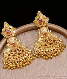 Elegant One Gram Gold Earring Ruby Stone Danglers ER4540 Elegant One Gram Gold Earring Ruby Stone Danglers ER4540