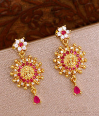 Buy Gold Design Artificial Stone Earring Lakshmi Design ER4544 Buy Gold Design Artificial Stone Earring Lakshmi Design ER4544