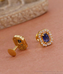 Glittering Amethyst Stone Gold Stud Earrings Online ER4561 Glittering Amethyst Stone Gold Stud Earrings Online ER4561