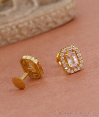 American Diamond Stud Earrings Gold Imitation Jewelry ER4562 American Diamond Stud Earrings Gold Imitation Jewelry ER4562