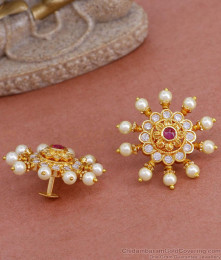 Traditional Pearl Earring Kerala Gold Jewellery ER4586 Traditional Pearl Earring Kerala Gold Jewellery ER4586