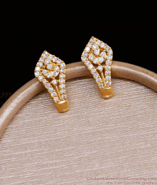 Regular Wear Designer Gold Earring Ad Stone Studs ER4596 Regular Wear Designer Gold Earring Ad Stone Studs ER4596