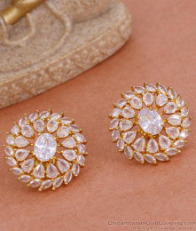 Big Size Real Diamond Design Earring 1 Gram Gold Studs For Women ER4657 Big Size Real Diamond Design Earring 1 Gram Gold Studs For Women ER4657