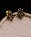 Full Black Stone Floral Design Gold Stud Earring Shop Online ER4670