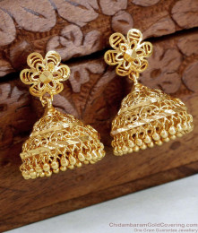 Wedding Gold Plated Earring Plain Beads Jhumka Online ER4687 Wedding Gold Plated Earring Plain Beads Jhumka Online ER4687