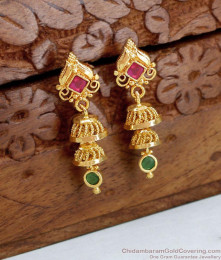 Kerala Gold Imitation Adukku Jhumki Stone Earring ER4690 Kerala Gold Imitation Adukku Jhumki Stone Earring ER4690