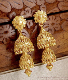 Latest Bridal Wear Gold Jhumki Long Earring Designs For Women ER4692 Latest Bridal Wear Gold Jhumki Long Earring Designs For Women ER4692
