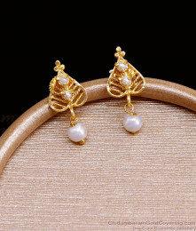 Buy Heart Shaped Gold Plated Pearl Earring Online ER4693 Buy Heart Shaped Gold Plated Pearl Earring Online ER4693