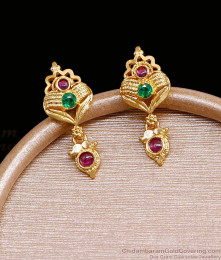 Traditional One Gram Gold Stud Earring With Stone ER4695 Traditional One Gram Gold Stud Earring With Stone ER4695
