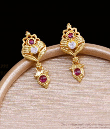 Latest Micro Gold Plated Stud Ruby White Stone Earring ER4696 Latest Micro Gold Plated Stud Ruby White Stone Earring ER4696