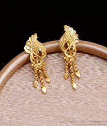 Plain Forming Gold Earring Floral Design For Wedding  ER4697