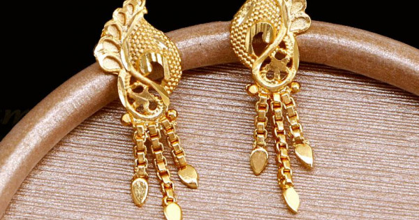 Plain Gold Plated Designer Earring - Round main image 0