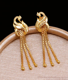One Gram Gold Earring Laser Etched Danglers Collection Shop Online ER3628