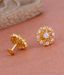 Sparkling Artificial Diamond Stud Earring Gold Design ER4701 Sparkling Artificial Diamond Stud Earring Gold Design ER4701
