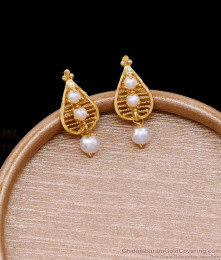 Small Droplet Design Gold Plated Studs Pearl Earrings ER4715 Small Droplet Design Gold Plated Studs Pearl Earrings ER4715