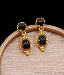 Evil Eye Black Stone Gold Plated Stud Earring Online ER4732 Evil Eye Black Stone Gold Plated Stud Earring Online ER4732