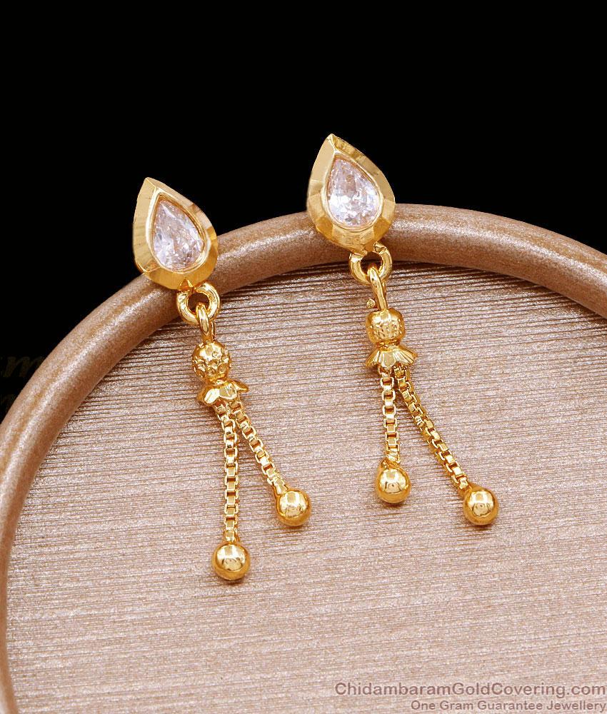 Regular Use White Stone Gold Imitation Party Wear Earring ER4736 Regular Use White Stone Gold Imitation Party Wear Earring ER4736