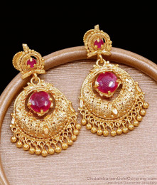 Bridal Gold Plated Ruby Stone Dangler Earring Online ER4753 Bridal Gold Plated Ruby Stone Dangler Earring Online ER4753