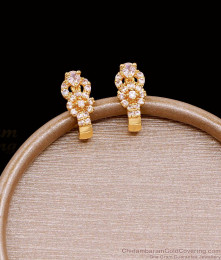 Buy Ad White Stone J Shaped Gold Earring Online ER4755 Buy Ad White Stone J Shaped Gold Earring Online ER4755