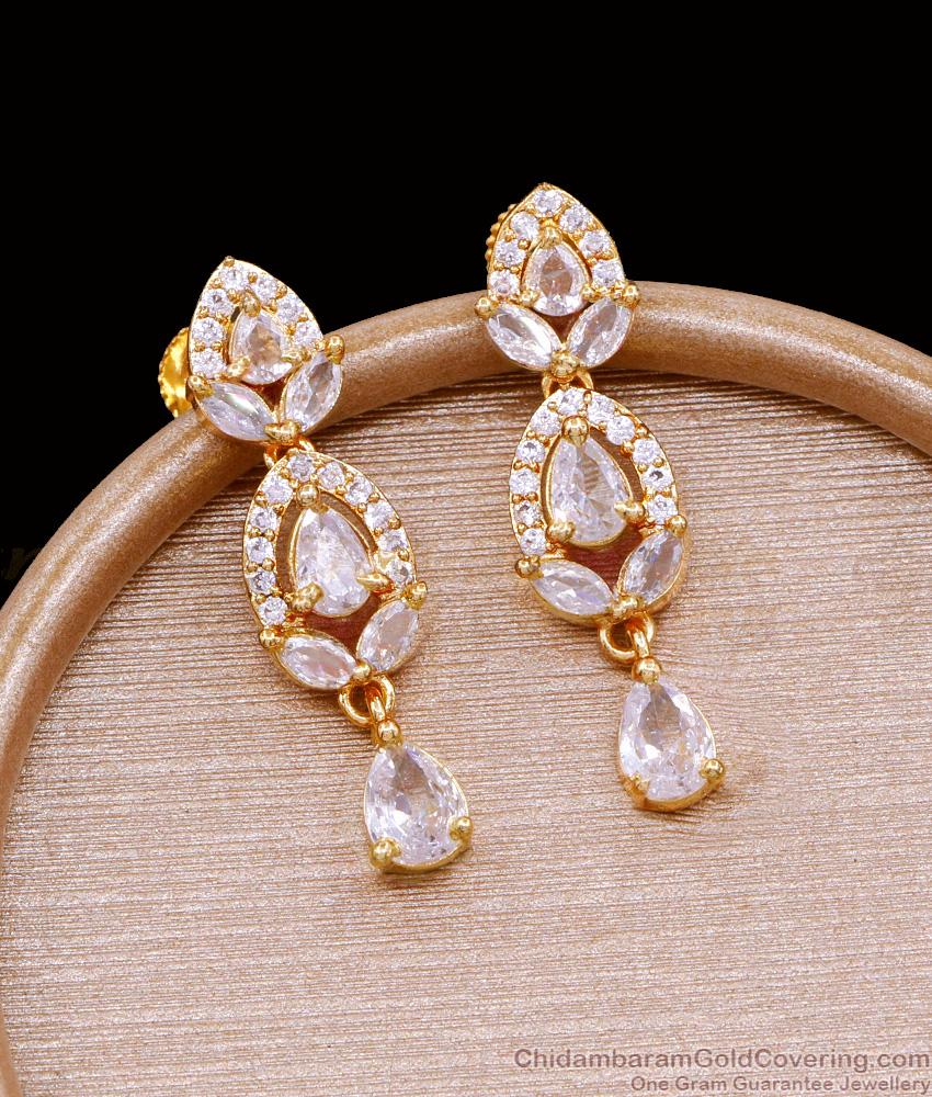 Buy New Model Long Diamond Earring In Gold Finish Online ER4760 Buy New Model Long Diamond Earring In Gold Finish Online ER4760