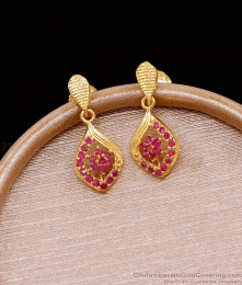 Full Ruby Stone Designer Gold Earring For Regular Use ER4762 Full Ruby Stone Designer Gold Earring For Regular Use ER4762