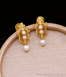 Light Weight Gold Plated Daily Wear Pearl Earring Online ER4763 Light Weight Gold Plated Daily Wear Pearl Earring Online ER4763