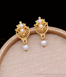 Full Gold Plated Light Weight Pearl Stud Earring Shop Online ER4768 Full Gold Plated Light Weight Pearl Stud Earring Shop Online ER4768