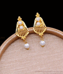 Kerala Pattern Micro Gold Plated Stud Earring With Pearls ER4770 Kerala Pattern Micro Gold Plated Stud Earring With Pearls ER4770
