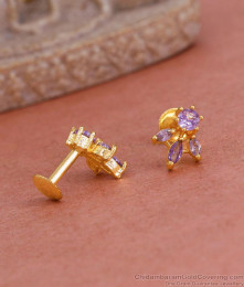 Cute Amethyst Stone Gold Stud Earring Shop Online ER4774 Cute Amethyst Stone Gold Stud Earring Shop Online ER4774