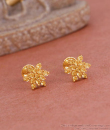 Sparkling Yellow Diamond Small Stud Earring For Girls ER4775 Sparkling Yellow Diamond Small Stud Earring For Girls ER4775