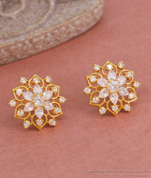 Premium Gold Plated White Stone Designer Studs Earring ER4778 Premium Gold Plated White Stone Designer Studs Earring ER4778