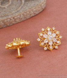 Premium Gold Plated White Stone Designer Studs Earring ER4778 Premium Gold Plated White Stone Designer Studs Earring ER4778