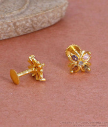 Stylish Multi Stone 1 Gram Gold Stud Earring Online ER4780 Stylish Multi Stone 1 Gram Gold Stud Earring Online ER4780