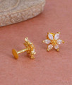 Beautiful Floral Design White Stone Fancy Stud Earring Online ER4781