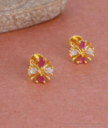 Stylish Light Weight Stone Studs 1 Gram Gold Jewelry ER4782