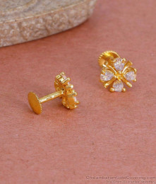 American Diamond Floral Stud Earring Daily Wear Collections ER4783 American Diamond Floral Stud Earring Daily Wear Collections ER4783