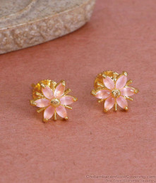 Stylish Pink Stone Gold Designer Stud Earring Collection ER4792