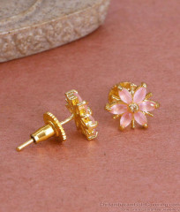 Stylish Pink Stone Gold Designer Stud Earring Collection ER4792 Stylish Pink Stone Gold Designer Stud Earring Collection ER4792