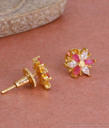 Latest Pin Type Micro Gold Plated Stone Studs For Everyday Wear ER4794