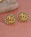 Full Emerald Green Stone Gold Plated Peacock Stud Earring ER4798 Full Emerald Green Stone Gold Plated Peacock Stud Earring ER4798