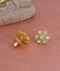 Simple Green Stone Daily Wear Stud Earring Pin Type ER4799