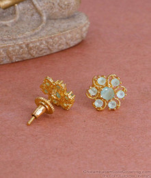 Simple Green Stone Daily Wear Stud Earring Pin Type ER4799
