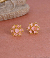 Beautiful Pink Stone Floral Stud Earring Gold Imitation Jewelry ER4802 Beautiful Pink Stone Floral Stud Earring Gold Imitation Jewelry ER4802