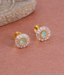 Stylish Cz Stone Small Gold Plated Stud Earring For Girls ER4807 Stylish Cz Stone Small Gold Plated Stud Earring For Girls ER4807