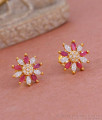 Unique Flower Design Ruby White Ad Stone Sud Earring ER4811 Unique Flower Design Ruby White Ad Stone Sud Earring ER4811