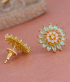 Latest Big Flower Design Gold Imitation Green Stone Stud Earring ER4822 Latest Big Flower Design Gold Imitation Green Stone Stud Earring ER4822