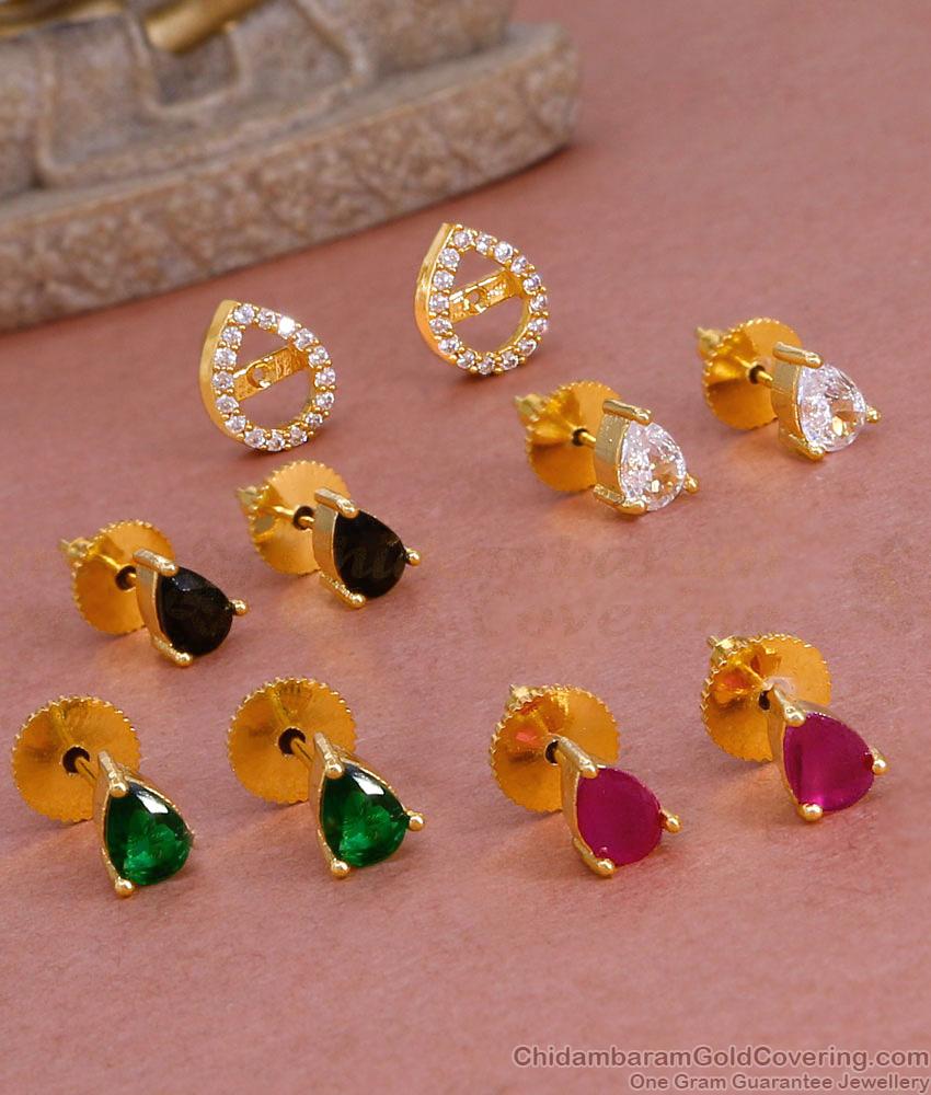 4 Set Adjustable Gold Plated Pin Type Stud Earring Online ER4825 4 Set Adjustable Gold Plated Pin Type Stud Earring Online ER4825