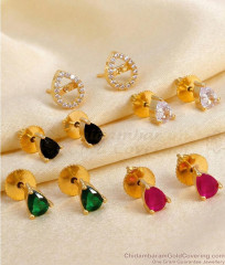 4 Set Adjustable Gold Plated Pin Type Stud Earring Online ER4825
