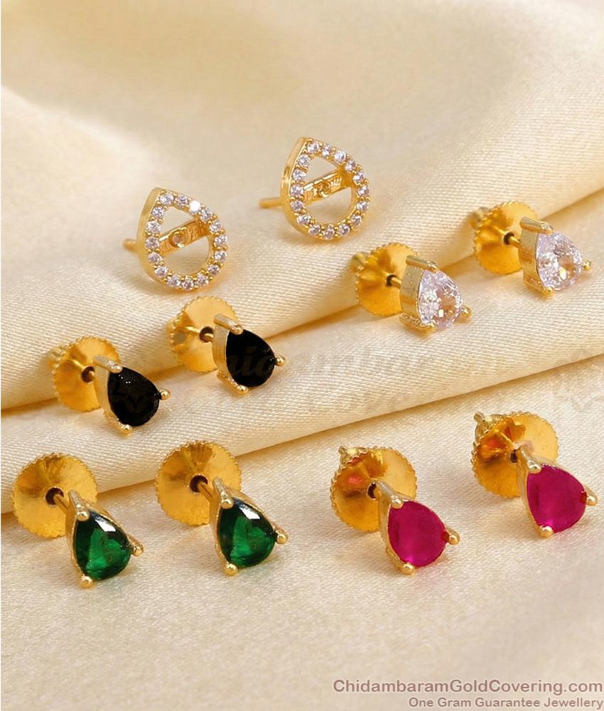 4 Set Adjustable Gold Plated Pin Type Stud Earring Online ER4825 4 Set Adjustable Gold Plated Pin Type Stud Earring Online ER4825