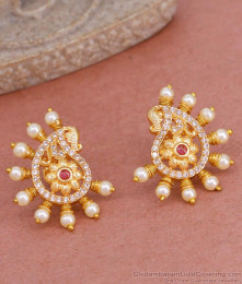Latest Mango Design Gold Plated Pearl Earring Bridal Wear ER4828